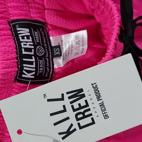Kill Crew Muay Thai Flame Hot Pink Mesh Unisex Shorts XS - Picture 3 of 5